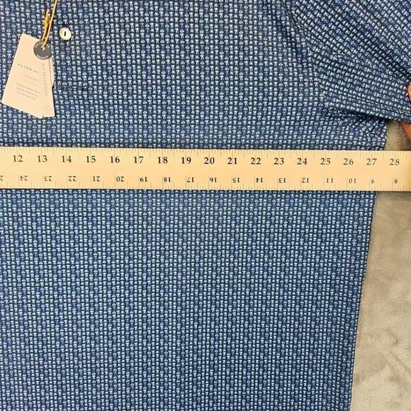 Peter Millar Performance Jersey Polo Mens Size XXL Navy Espresso Italian Print